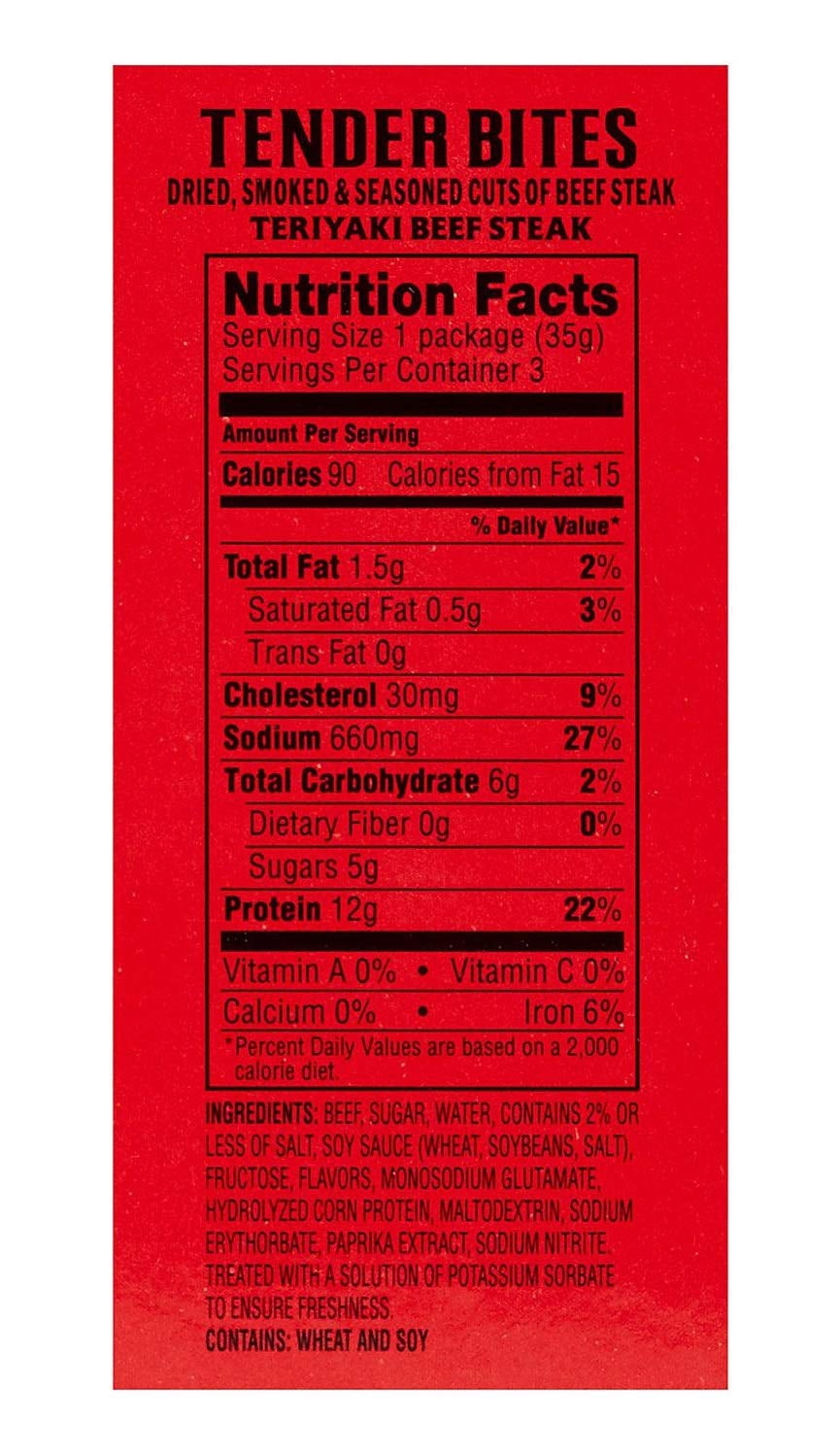 Jerky Variety Pack: 3 Original Flavored, 3 Tender Bites, 3 Teriyaki (1.25 Ounces Per Package)