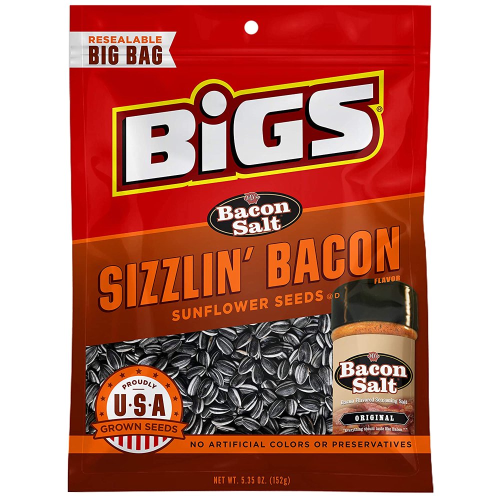 BIGS Sizzlin Bacon Sunflower Seeds, 5.35oz. Bag