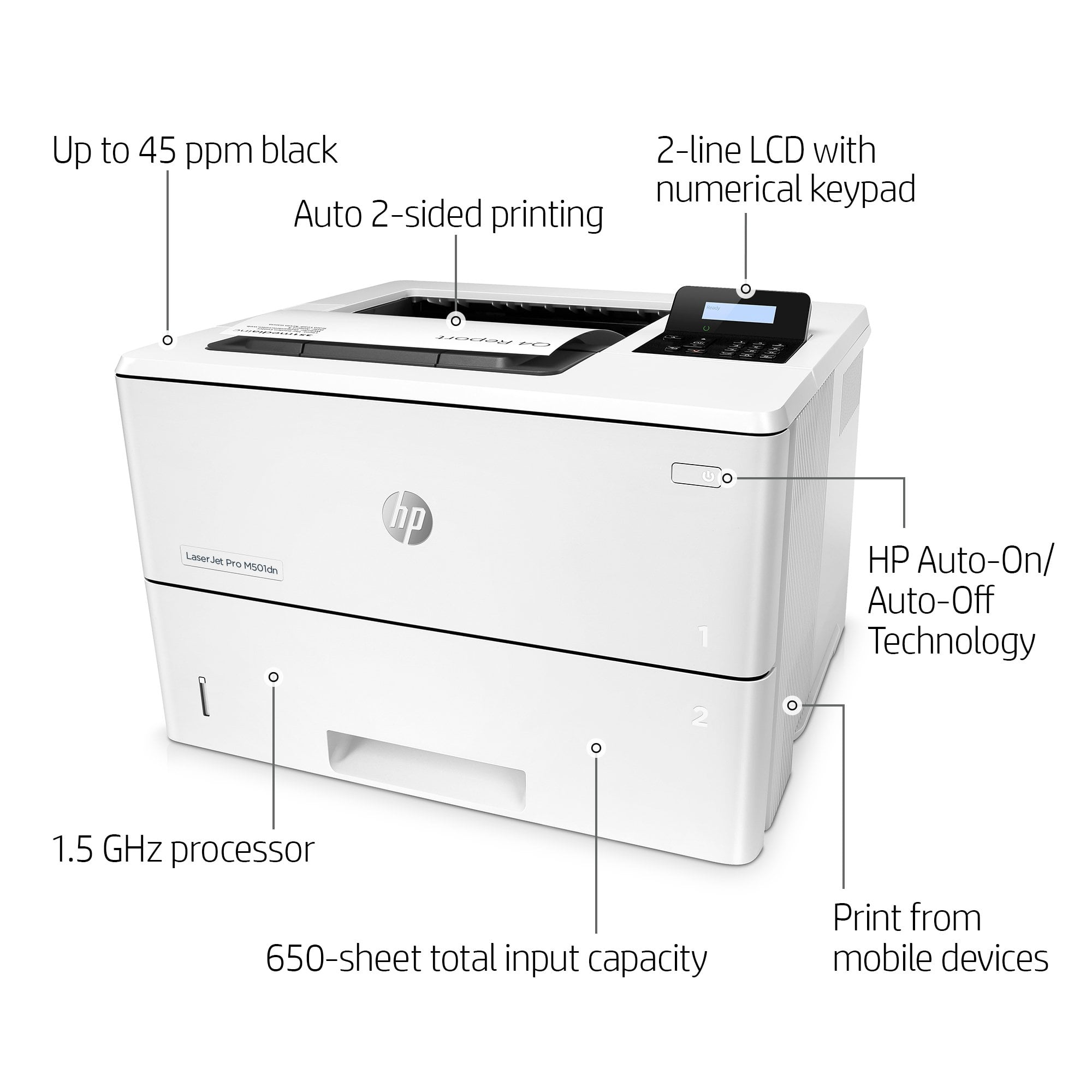 HP Monochrome LaserJet Pro M501dn Printer(International Model)
