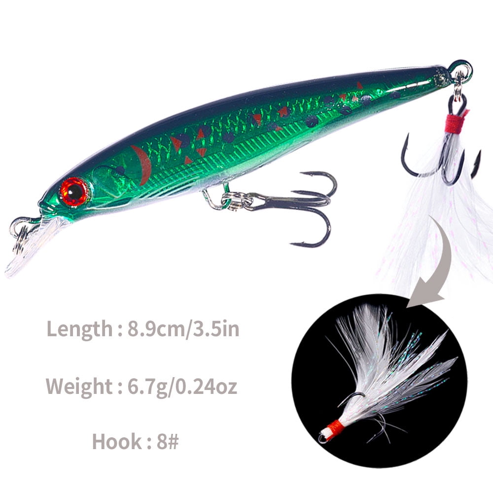 HENGJIA Minnow Bass Fishing Lures,Jerkbait Sinking Lure Set Hard Baits Crankbait for Trout Catfish Musky Fishing Plug 20Pcs/kit