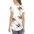 thumbnail image 3 of LilyLLL Womens Floral Short Sleeve Loose Button Tunic Shirt, 3 of 3