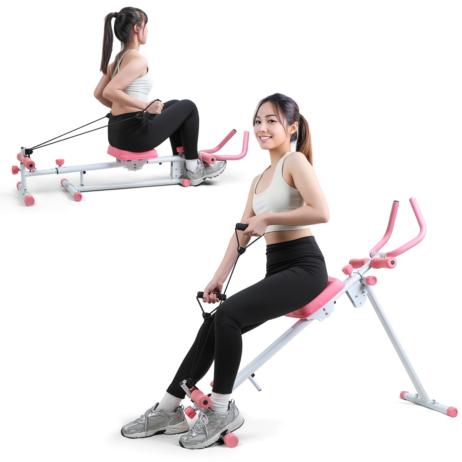 Wliqien Multi-Functional Rowing Machine, Home Gym Rowing Machines, Folding AB Workout Machine, Abdominal Rowing Fitness Equipment for Home Use, Max 120kg