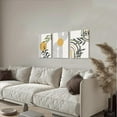 thumbnail image 5 of Minimalist Boho Wall Art Set of 3, MidCentury Modern Wall Art, Framed Canvas Wall Art Yellow Green Beige Moon Botanical Geometric Neutral Abstract Artwork Prints, Boho Room Wall Decor Ready To Hang, 5 of 6