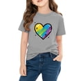 thumbnail image 5 of Piuwrlz Short Shirts Sleeve Kids Girls Graphic T-Shirts Cotton Pullover Gray Size 3 Years, 5 of 10
