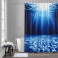 thumbnail image 5 of Dark Blue Bathroom Shower Curtain, Ocean Water Sunlight Shines into The Sea Waterproof Washable Soft Bath Curtain for Bathtub Decor with 12 Hooks&Grommet, 48x72 Inch, 5 of 9