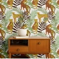 thumbnail image 2 of S4Sassy Wild Jungle Animals Wallpaper - Jungle Removable Wall Covering, 25" X 240" Self-Adhesive Vinyl Walls Paper, Decorative Wallwrap, Easy Diy Walls Covering For Bedroom, Living Room - Green, 2 of 8