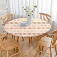 thumbnail image 3 of Modern Boho Floral Round Table Cover 44Inch, Elastic Fitted Tablecloth for 38"-42" Tables, Stain Resistant Material, 3 of 7