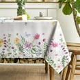 thumbnail image 4 of Spring Tablecloth 60×84 Inch, Wildflowers Floral Butterfly Washable Table Cover for Party Picnic Dinner Decor, 4 of 6