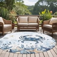 thumbnail image 4 of Blue Crab Coastal Round Area Rug 7Ft Washable Circle Rugs for Dorm Laundry Room, Beach Starfish Nautical Coral Ombre Non-Slip Carpet Floor Mats Indoor Outdoor Carpet Runner Aesthetic Home Decor, 4 of 8