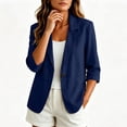 thumbnail image 5 of Guluxicc Women's Linen Blazers with Pockets Breathable Collared Button Closure Long Sleeve Dress Jackets Everyday Office Wear for Spring Summer Casual Outfits, 5 of 7