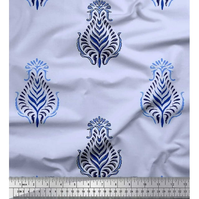 Soimoi Tissu Poly Georgette Feuilles Blocs Imprimés de Tissu au Mètre 42 Pouces de Large