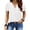 H-White, variant on Summer Blouse for Women Ruffle Short Sleeve Shirts V Neck Button Down Elegant Ladies Tops