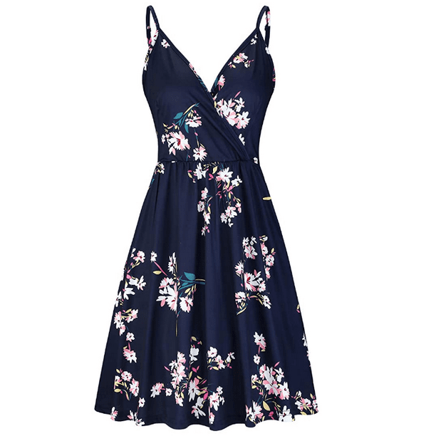 Navy floral summer dress cheap