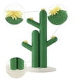 thumbnail image 3 of THE LICKER STORE Socorro 34.25" Modern Jute Double-Cactus Cat Scratching Post with Flower Toys, Green/White, CTR1005A, 3 of 9