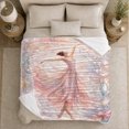 thumbnail image 5 of Artistic Pattern, Festive Holiday Scene, Warm Flannel Blanket for Sunroom and Reading Nook with Detailed Artwork, Art Lovers Graduation Gift, Celestial Home Decor, 5 of 9