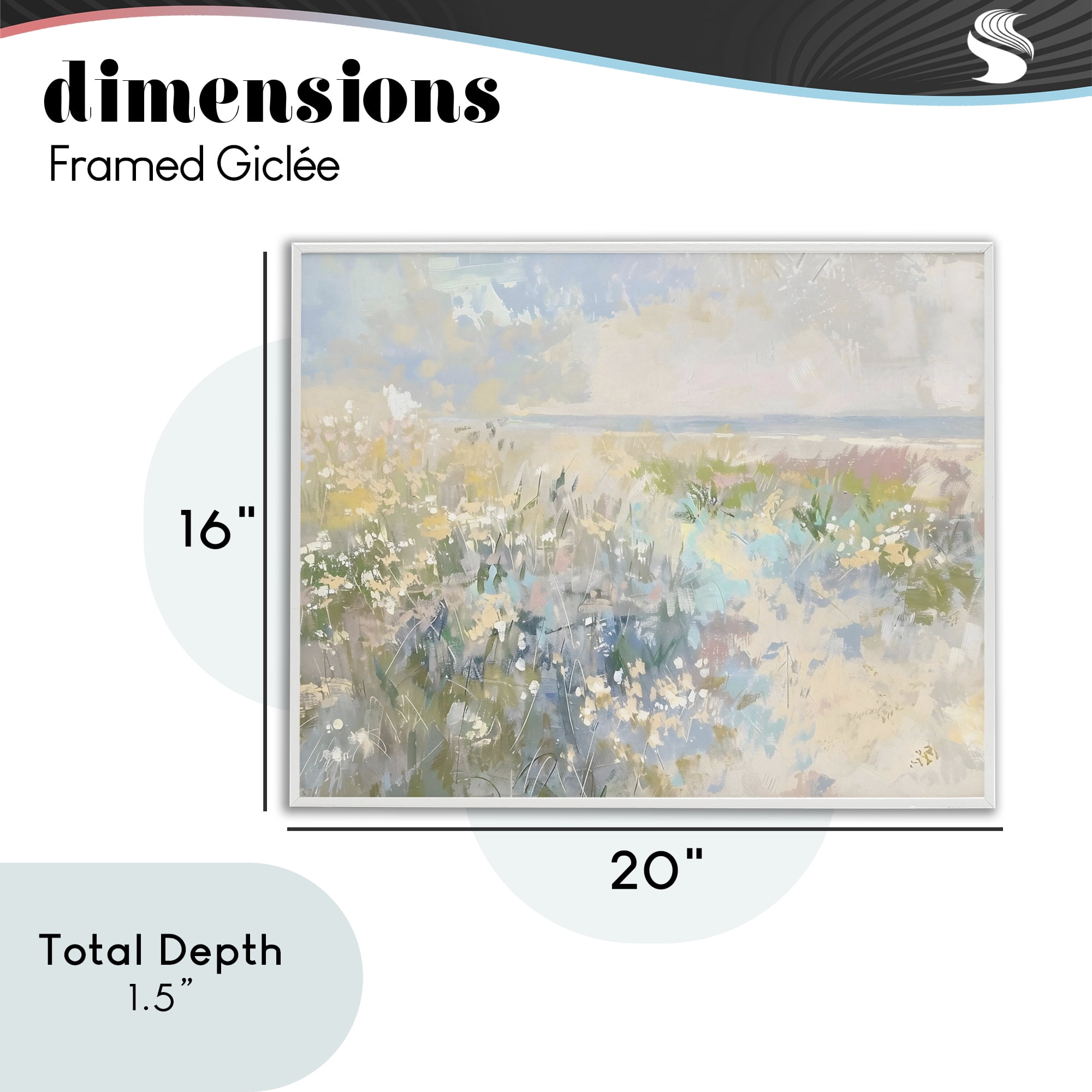 Stupell Industries Mottled Pastel Field Impression White Framed Giclee Art, design by Creative Studio