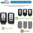 thumbnail image 2 of HSHDLDF for Honda Key Fob Cover with Leather Key Fob Keychain 5 Buttons Soft TPU Keys Shells White Key Fob Cover Compatible with Honda Accord Civic CRV Odyssey Pilot Key Fob Protec, 2 of 6