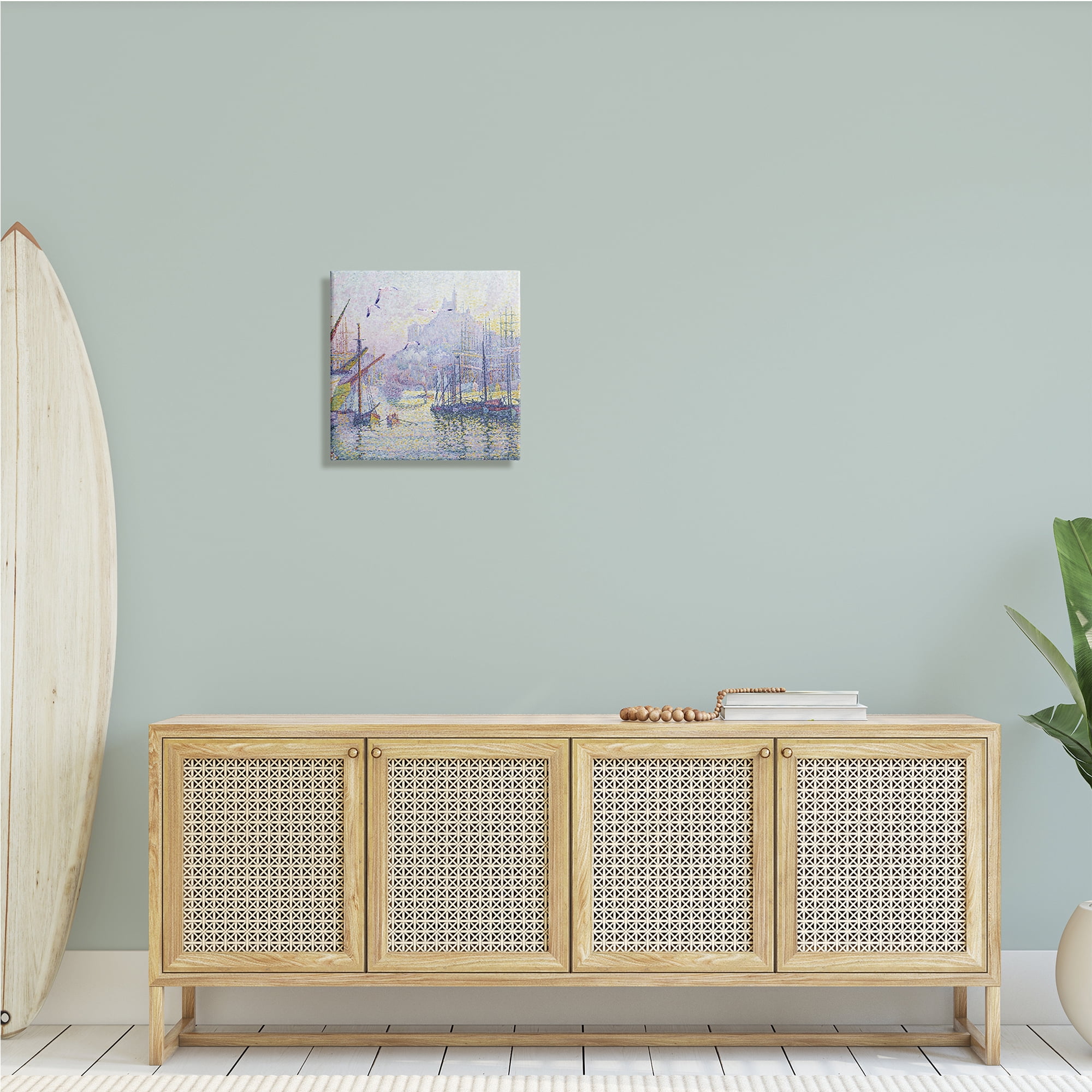 Stupell Industries Morning Sunrise Ship Port Seagulls Nautical Pointillism Painting, 17 x 17, Design by Steve Hunziker