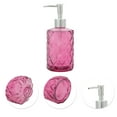 thumbnail image 5 of Unique Bargains 1 Pc Round Bottom Argyle Soap Dispenser 10.15oz Rose Red Silver Tone, 5 of 6