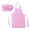 Light Pink, variant on 6 Sets Toptie Colorful Cotton Canvas Kids Aprons and Hat Set (S-XXL)-Grid-XXL