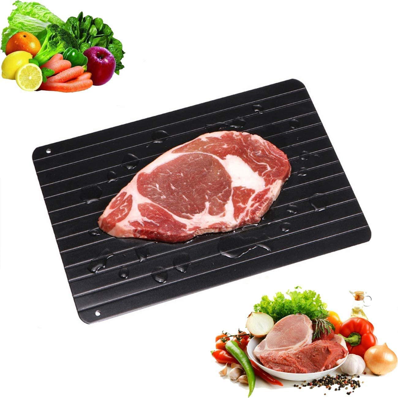 Quick Defrost Tray Rapid Thaw Plate Board for Defrosting Meat Frozen Food Metal