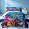 thumbnail image 2 of Erosebridal Sea Animal Quilt King, Marine Turtle King Coverlet Set, Reversible 3pcs, 1 Bedspread and 2 Pillowcases, 2 of 7