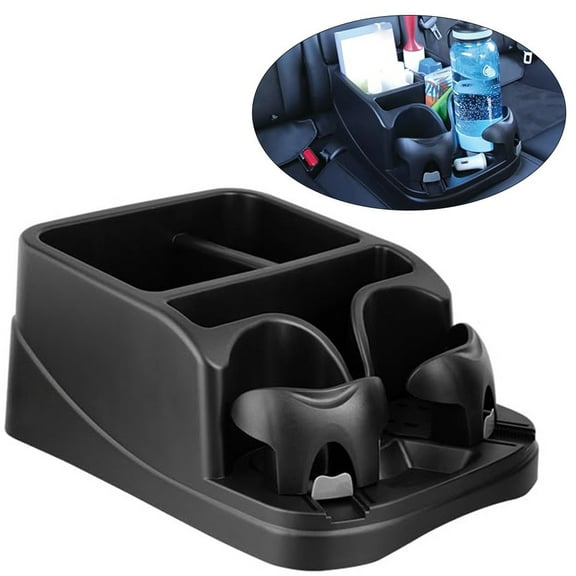 yaaqii 1pcs Car Seat Organizer with 2 Adjustable Cup Holders for Cars Trucks Minivans