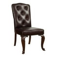 thumbnail image 3 of Furniture of America Ramsaran Brown Cherry Faux Leather Dining Chair (Set of 2), 3 of 3