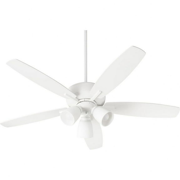 Quorum Lighting Breeze 52 5-Blade Studio White Ceiling Fan with LED Lights