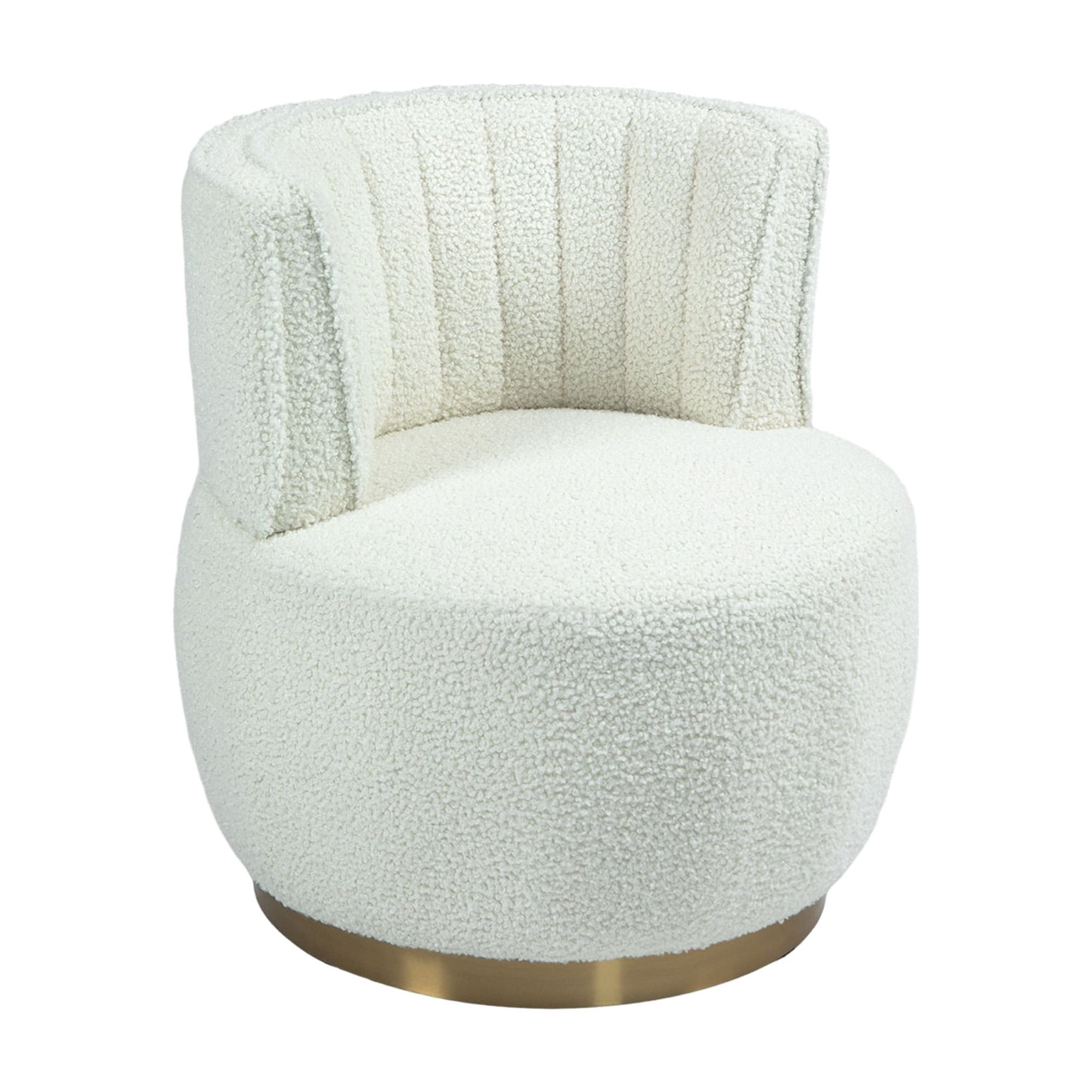 MAYEERTY 360 Degree Swivel Cuddle Barrel Accent Sofa Chairs, Round Armchairs with Wide Upholstered, Teddy Fabric Chair for Living Room, Bedroom, Office, Waiting Rooms