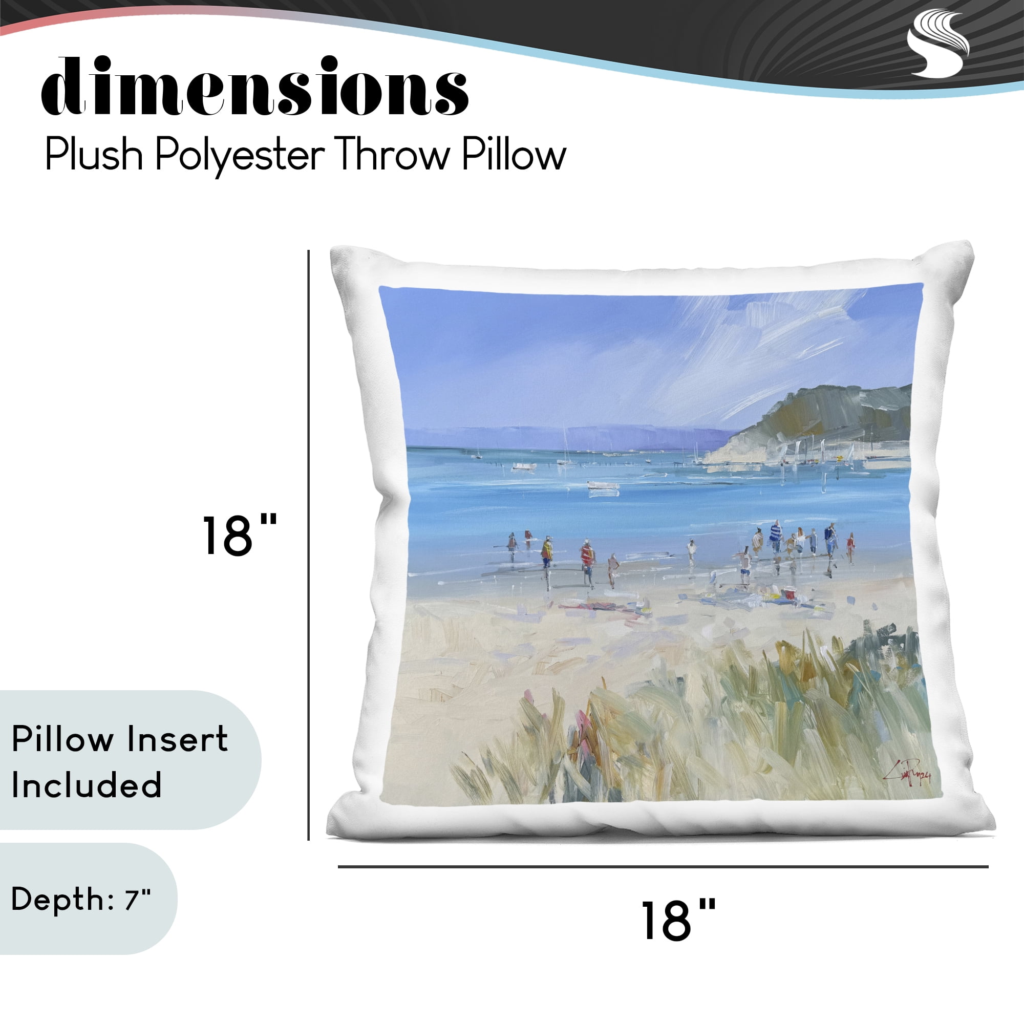 Stupell Industries Summer Sorrento Beachgoers Decorative Printed Throw Pillow, design by Craig Trewin Penny