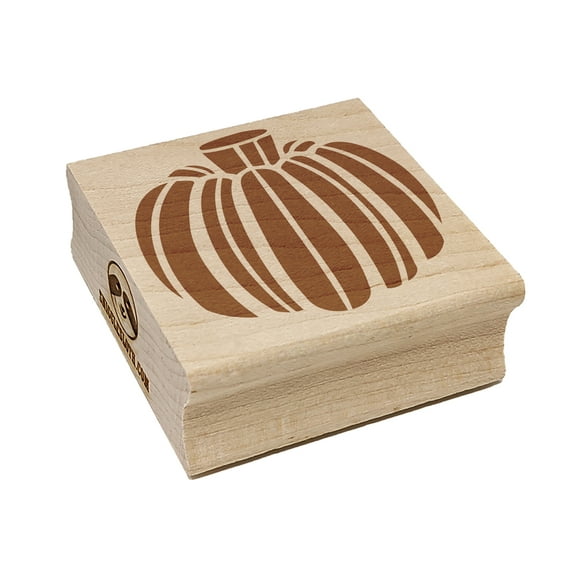 Fall Autumn Pumpkin Square Rubber Stamp Stamping Scrapbooking Crafting - Small 1.25in