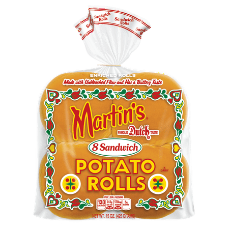 Martin’s Sandwich Potato Rolls, Made with Unbleached Flour & Non-GMO Ingredients, Bag of (Best Bread For Panini Sandwiches)