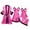 Hot Pink, variant on Utoimkio Women's Silk Lace Pajamas Set 4pcs Nightgown Cami Top Nightgown Lace Sleepwear Dress Robe Pants Sets