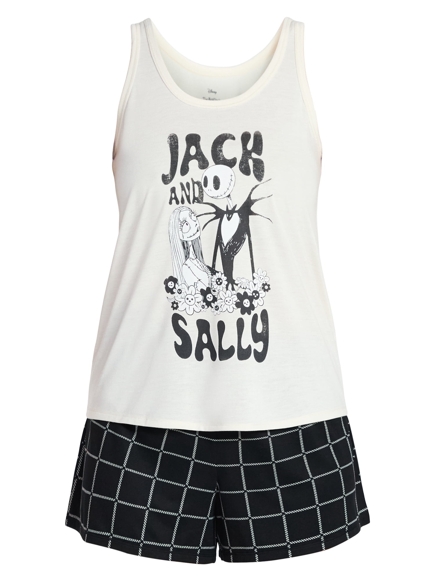 Disney Nightmare Before Christmas Women's and Women's Plus Tank Top and Shorts Pajama Set, 2-Piece, Sizes XS-3X