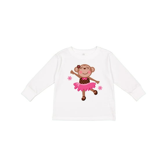 Inktastic Ballerina Dance Monkey Girls Long Sleeve Toddler T-Shirt