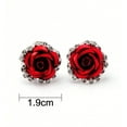 thumbnail image 2 of Pierced 3/4" silver and red flower earrings (Copy), 2 of 4