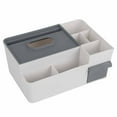 thumbnail image 1 of Tissue Box Cover Multipurpose Stylish Decorative Facial Tissue Holder for Kitchen Dining Room Bathroom Desk Light Grey with Dark Grey, 1 of 7