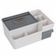 thumbnail image 1 of Elegante funda para caja de pañuelos multiusos en gris claro con detalles en gris oscuro para decoración de cocina, comedor, baño y escritorio, 1 of 7