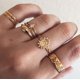 thumbnail image 1 of Anillos para mujer, regalos para mujer, 7 piezas, conjunto abierto geométrico bohemio, joyería personalizada, diseño de hip hop, anillo popular., 1 of 5