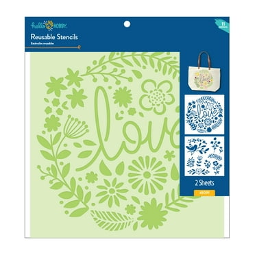 Hello Hobby Flowers and Birds Art Stencils and Templates (2 Count)