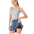 thumbnail image 4 of Womens High Waist Denim Skorts Skirt Shorts Medium Blue M, 4 of 9