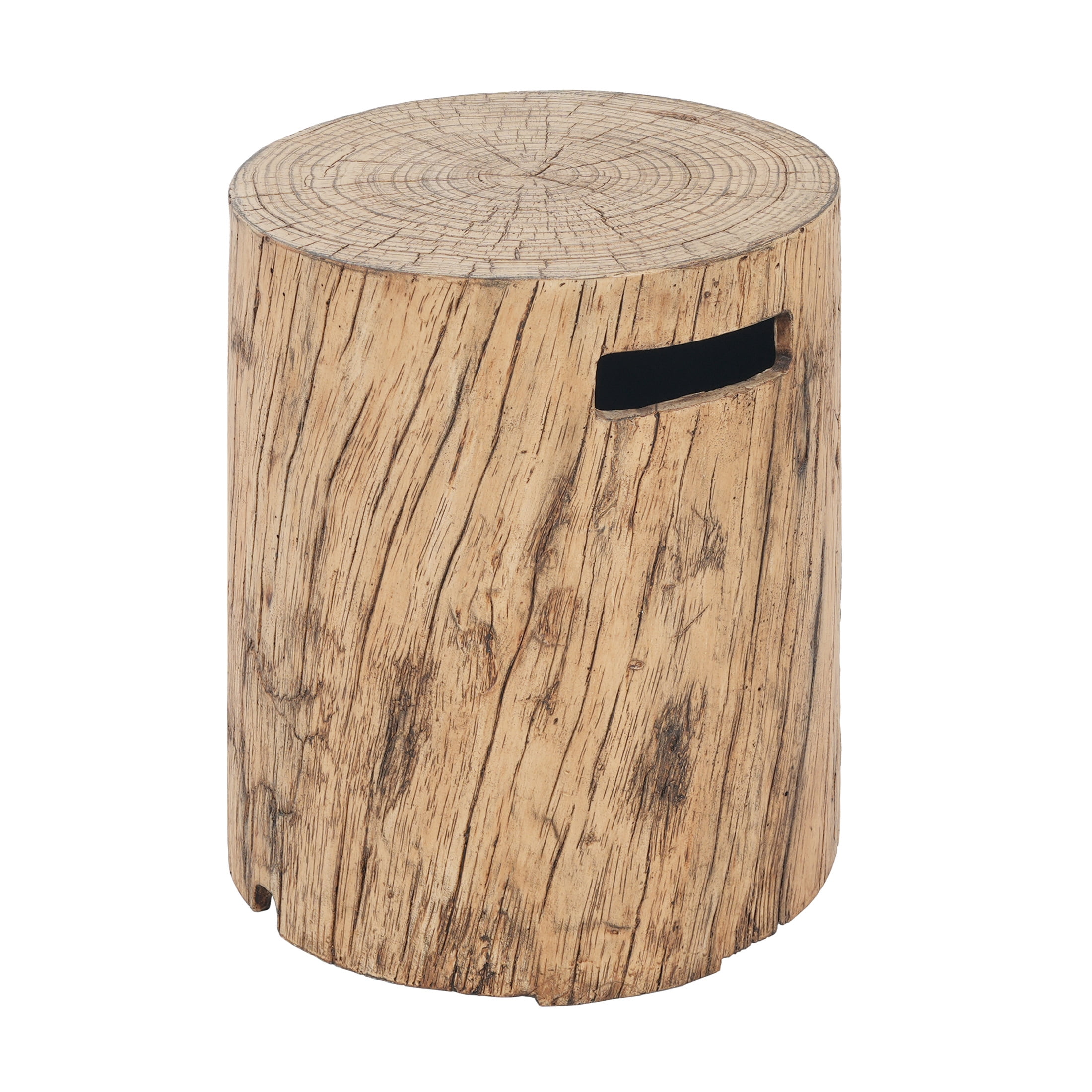 Christopher Knight Home Outdoor Round Propane Tank Cover, Lightweight Concrete Side Table, Brown