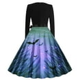 thumbnail image 2 of Long Dress with Sleeves,Summer Casual Dress,Ladies Casual Long Sleeved Round Neck Printed Fashionable Strap Dress, 2 of 3