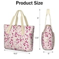 thumbnail image 3 of Floral Women's Large Foldable Tote Bag with Zipper - 20L Travel Carryall Shoulder Bag Weekender Handbag for School, Work, Gym, Shopping - Fits 15.6" Laptop, Folds Into Pouch, Purple, 3 of 6
