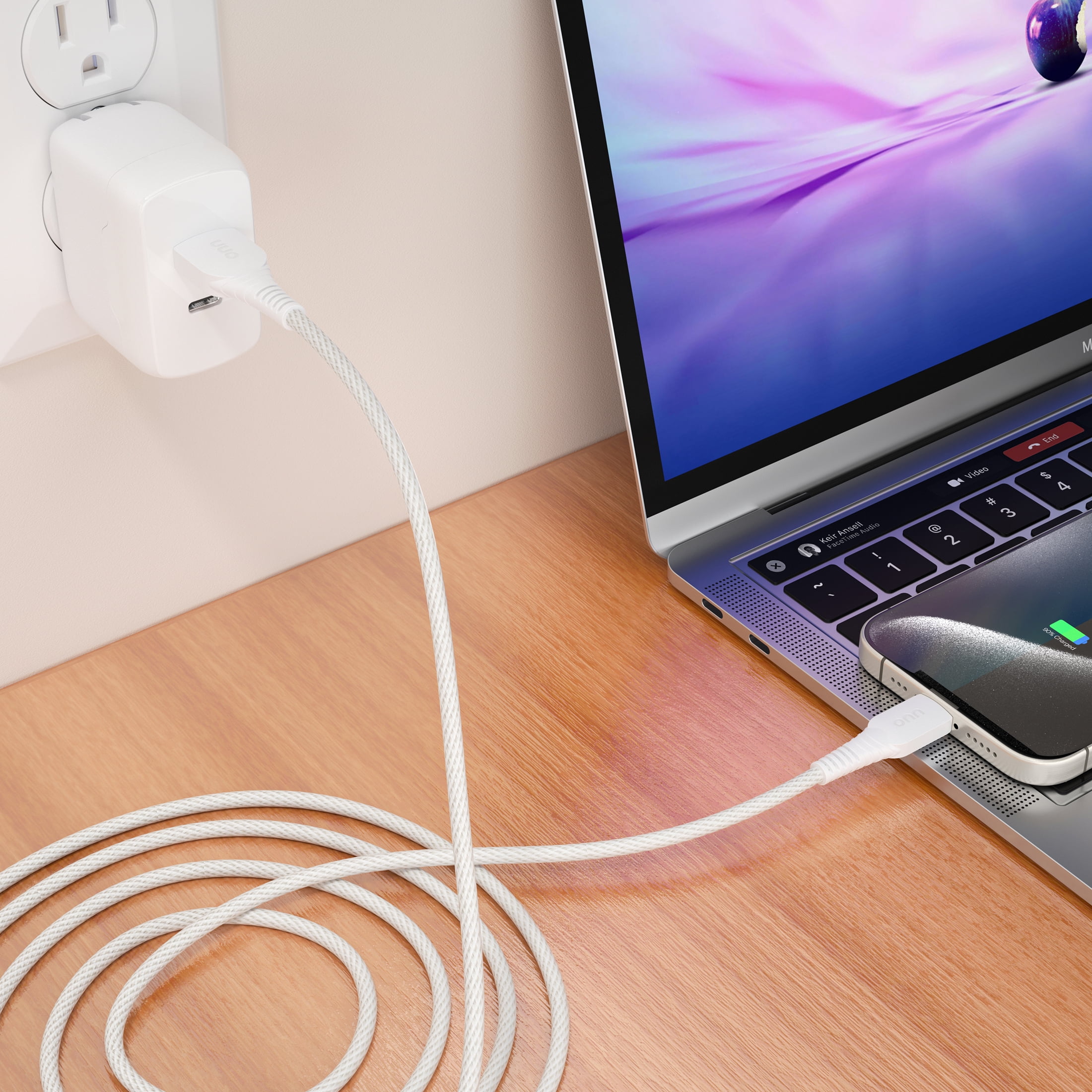 onn A TO C CABLE USB-if Certified Cell Phones Latest Iphone Single Charger, 1 Pack