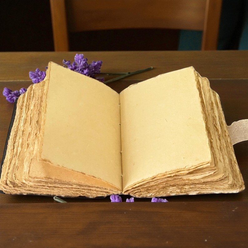 Luna Moth Leather Journal – 200 Pages Witchcraft Journal, Vintage Book of Shadows, Wiccan Pagan Gothic Witchy Magic Spellbook