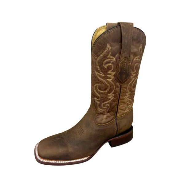 Men's Leather Cowboy Mid-Calf Boots
