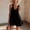 Black, variant on JOANKDMI Summer Mini Dresses for Women Casual V Neck Ruffle Strap Sleeveless Flowy Shift Sundress with Tie Front Lightweight Beach Vacation Cover Up Chic Outfits