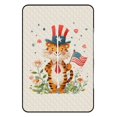 thumbnail image 3 of Patriotic Tiger Holds Tiny Flag Outdoor Picnic Blanket, Foldable Waterproof Beach Mat, Portable Beach Blanket for Beach Camping, Hiking, Family Concerts, 3 of 8